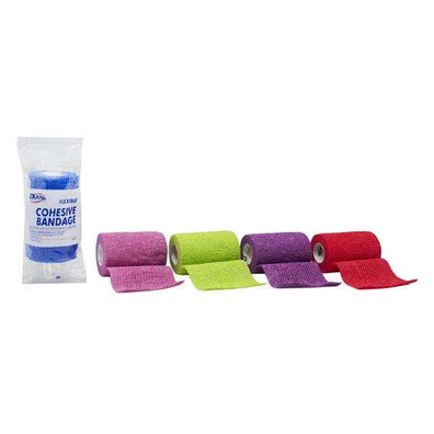 Bandage Elastic 4" Non-Sterile Cohesive Assorted 18/Box - Surgical Supplies NY